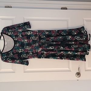 LulaRoe Owel Print Nicole Dress, Size L
